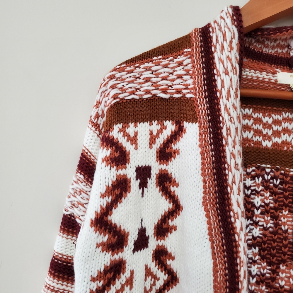 BNWOT Forever21 Aztec geometric long open cardigan small - Picture 6 of 9